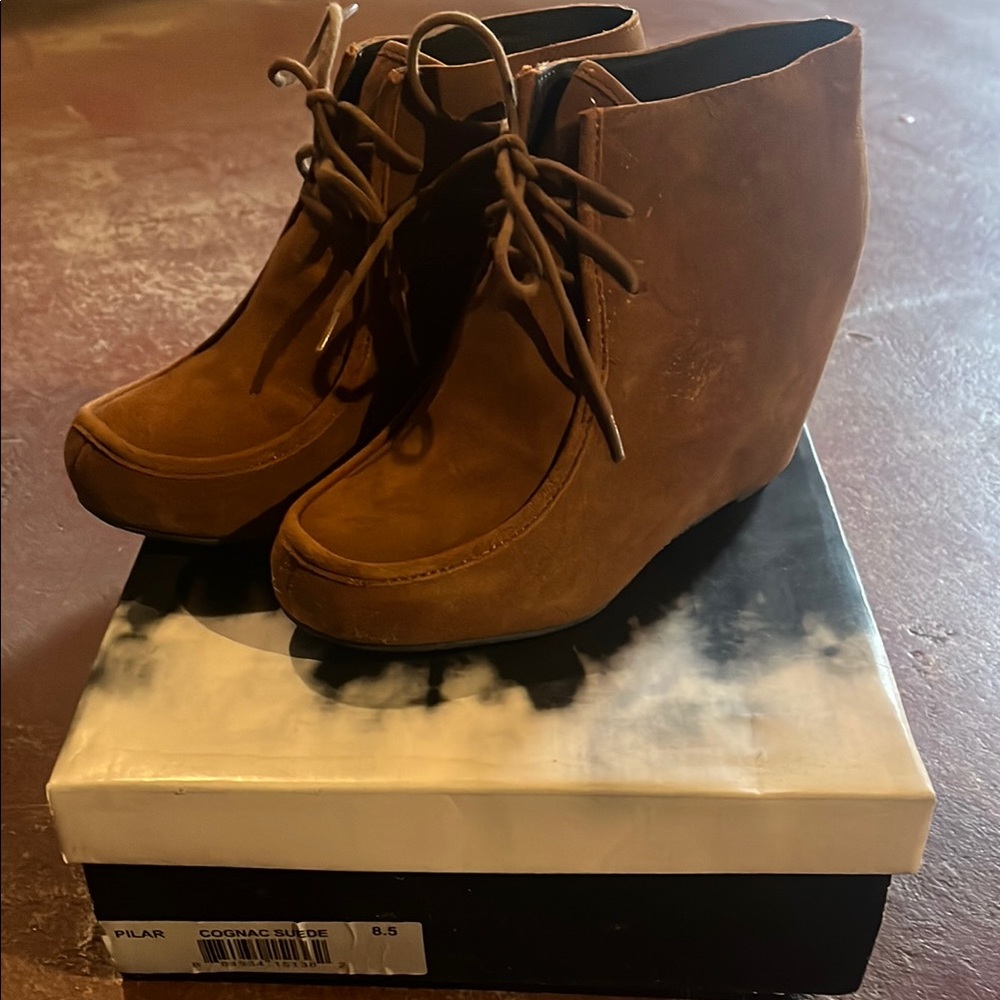 Women's Dolce Vita Cognac Wedge Ankle Boots